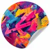 Abstract - Vormen - Kleurrijk Wandcirkel behangsticker klein -3d