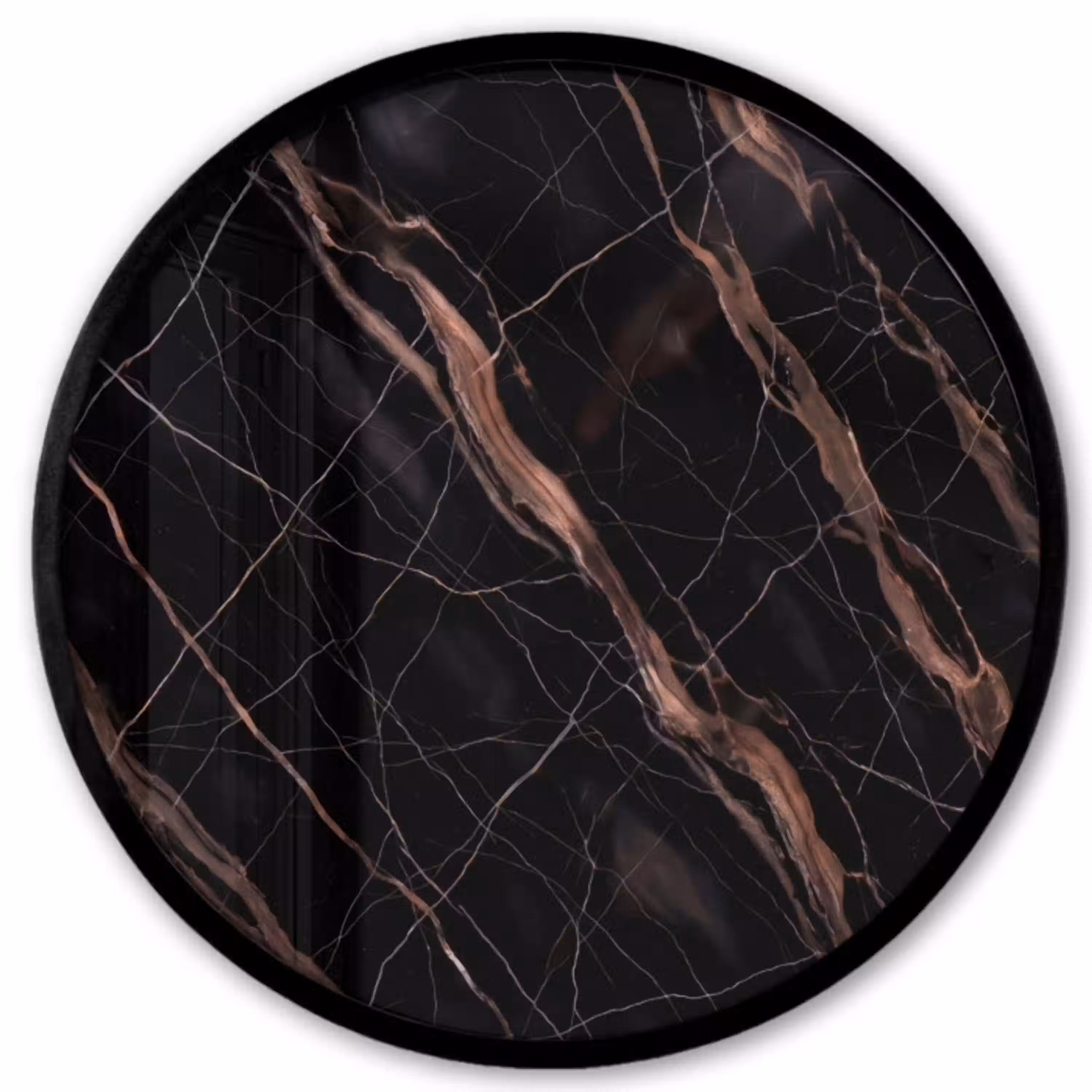 Marmer - Goud - Patroon - Luxe - Zwart Fotolijst rond zonder passe partout klein -3d