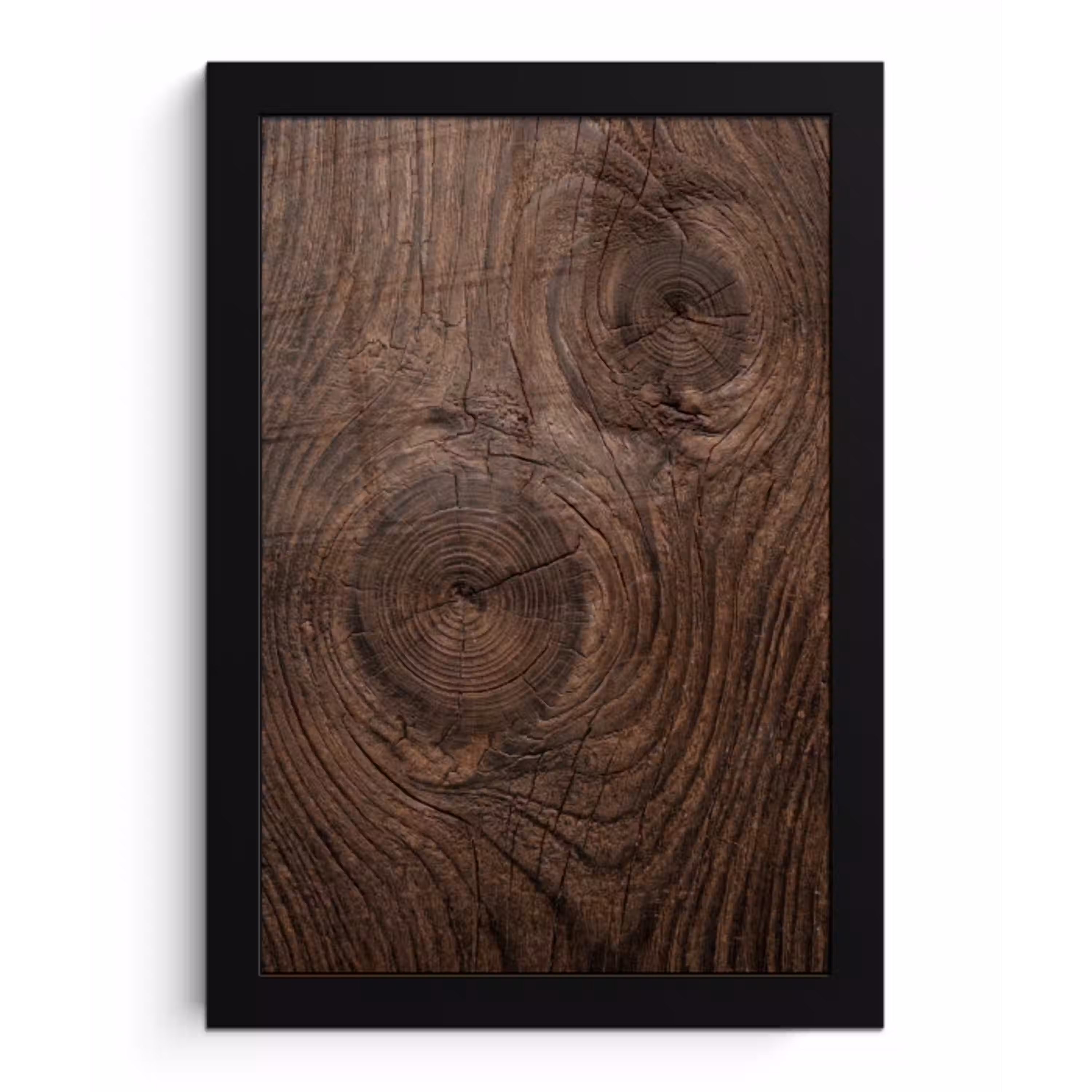 Houtnerf - Textuur - Patroon - Bruin - Rustiek fotolijst zwart zonder passe partout klein -3d