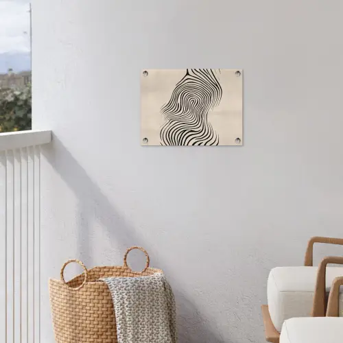 Lijnen - Abstract - Golvend - Zwart tuinposter los doek klein -sfeer8