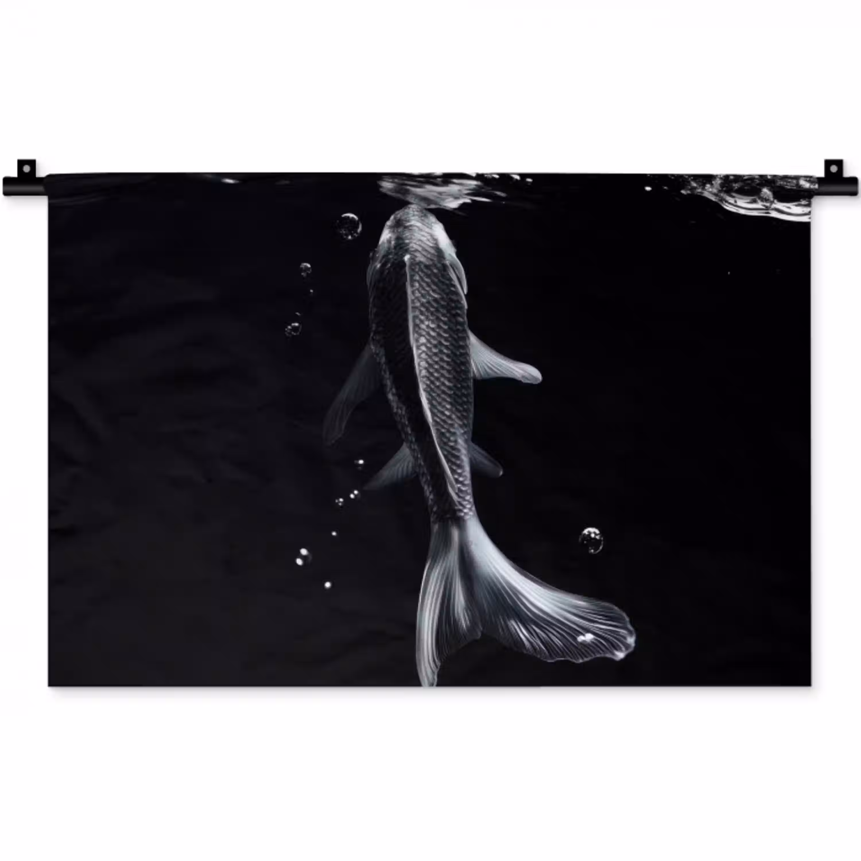 Koi - Vissen - Water - Zwart Wandkleed katoen klein -zz3d