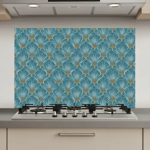Symmetrisch - Patroon - Blauw keuken achterwand spatscherm klein 900 -3d_website