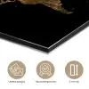 Wereldkaart - Goud - Luxe - Aarde - Zwart aluminium wit klein -closeup_NL