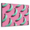 Bananen - Patroon - Blauw - Roze Textielframe zwart klein -3d