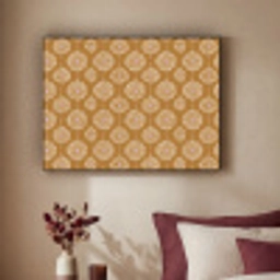 Bloemen - Modern - Oker Textielframe zwart klein 947 -sfeer1
