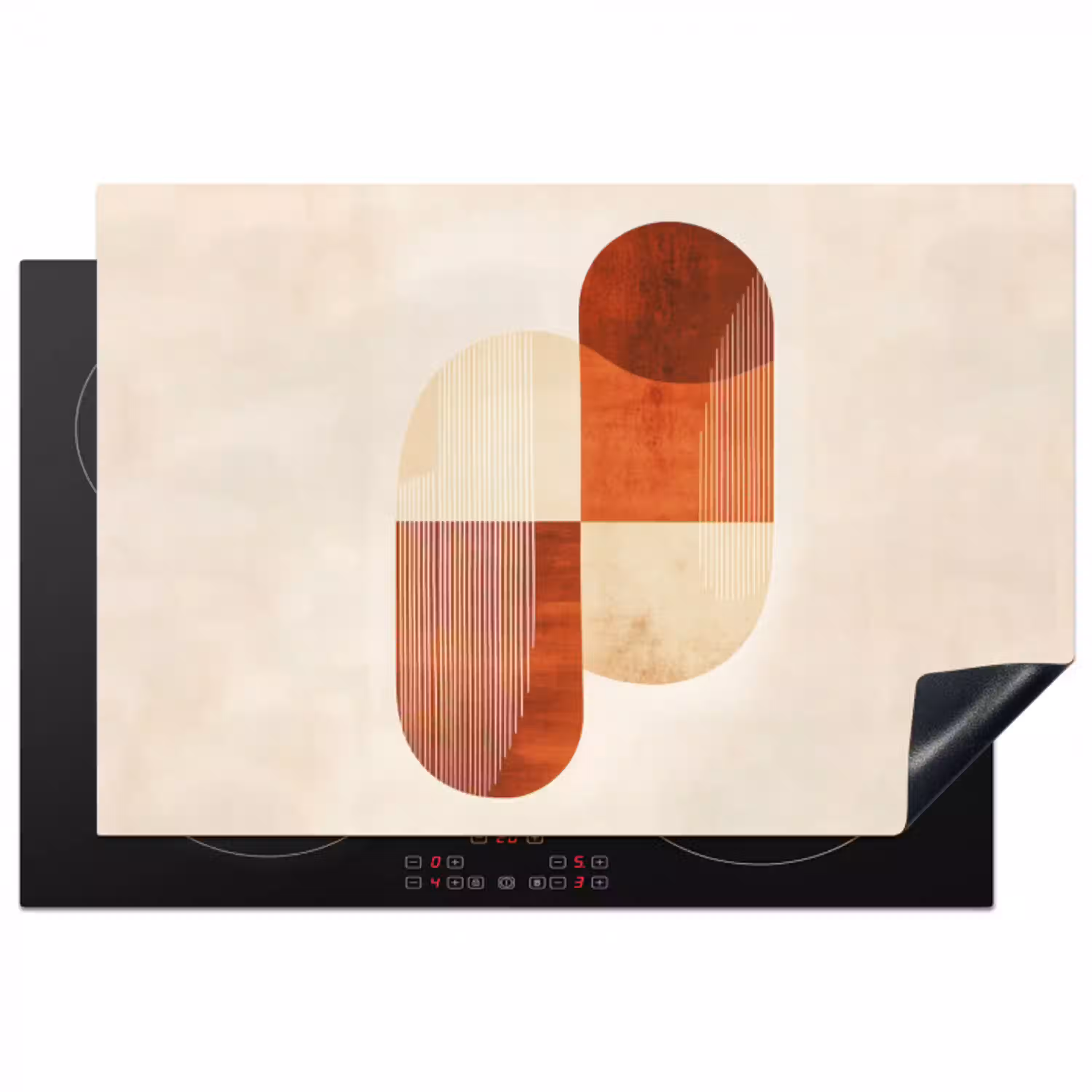Bogen - Beige - Vormen Inductie beschermer vinyl 3mm klein -3d