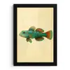 Vis - Blauw - Stippen - Schubben fotolijst zwart zonder passe partout klein -3d