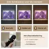 Bladeren - Paars - Tropisch - Abstract Light Box met batterij (Wandlamp) middel -USP_lichtkleurNL