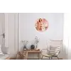 Roze - Retro - Vrouw Wandcirkel aluminium klein -woonkamer