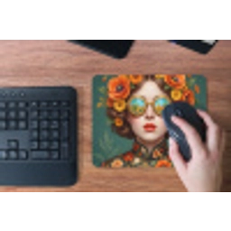 Portret - Vrouw - Kleurrijk - Expressief muismat rubber klein -toetsenbord