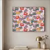 Cassette - Patroon - Roze Textielframe zwart klein 947 -sfeer2
