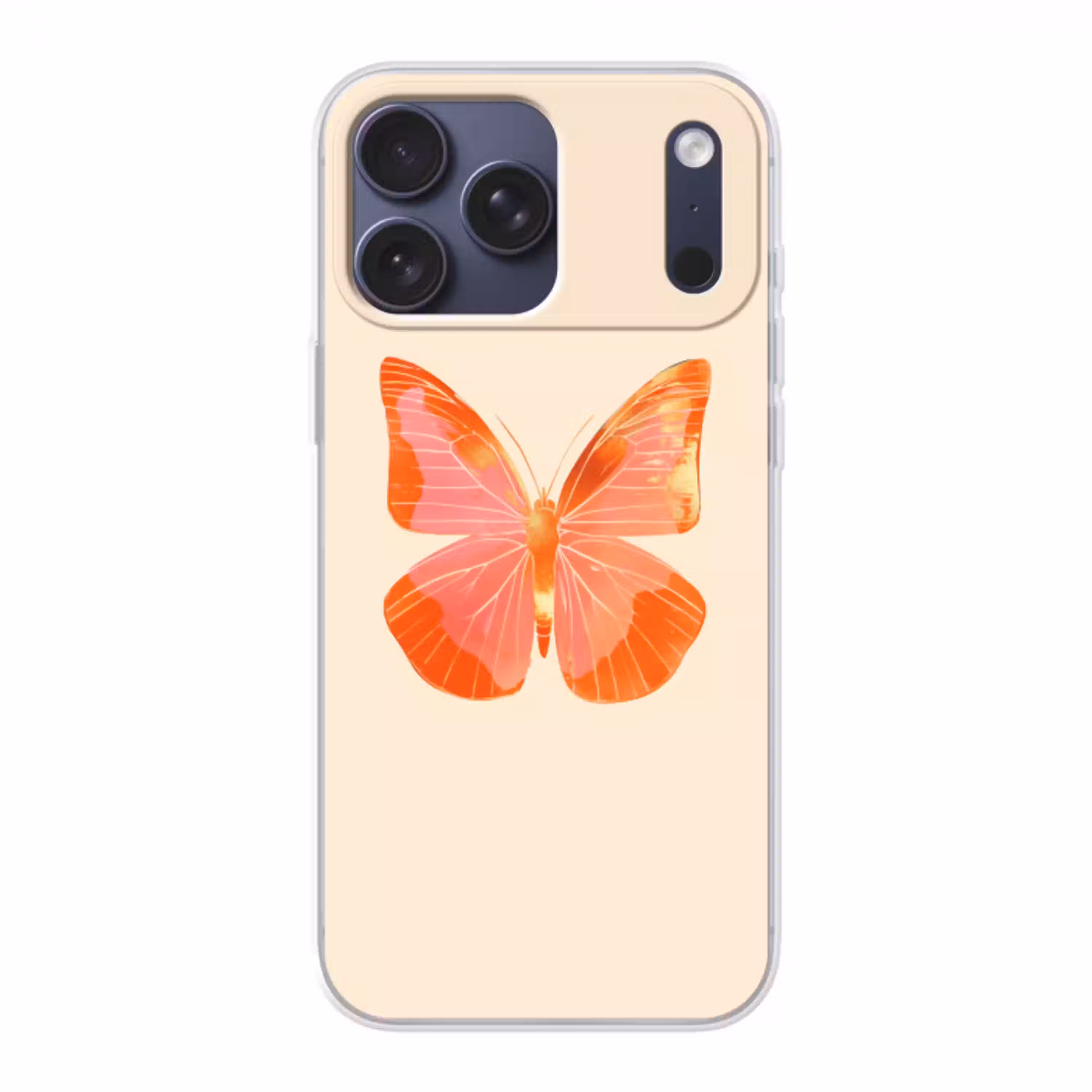 Vlinder - Minimalistisch - Roze Telefoonhoesje iPhone 17 Pro Max klein -3d