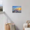 Water - Steiger - Vogels - Zonsondergang - Horizon tuinposter los doek klein -sfeer8