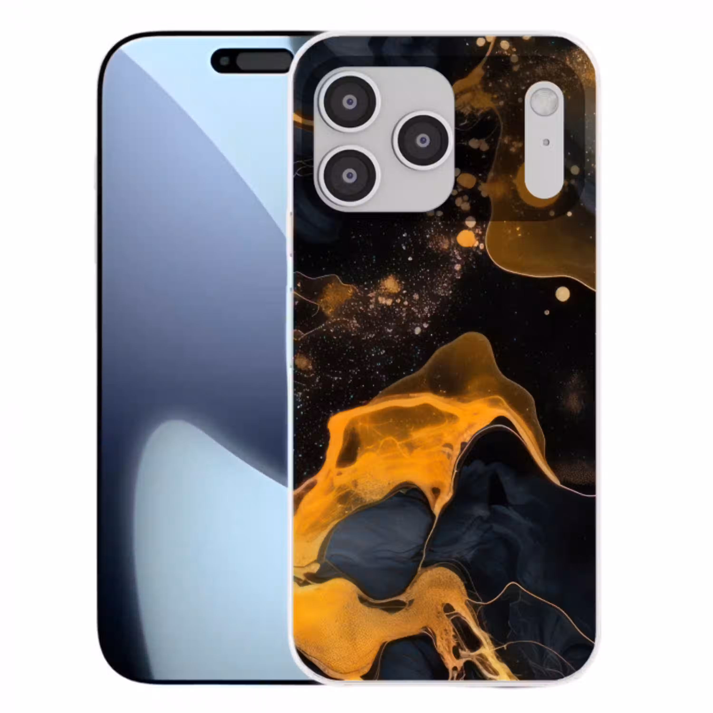 Marmer - Goud - Zwart - Abstract - Modern Telefoonhoesje iPhone 17 Pro Max klein -3d