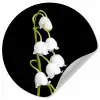 Lelietjes van dalen - Bloemen - Zwart - Flora Wandcirkel behangsticker klein -3d
