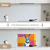 Haas - Kleurvakken - Oren - Roze keuken achterwand spatscherm klein -voor_na_NL