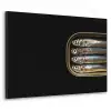 Sardines - Blik - Zwart - Vissen Textielframe zwart klein -3d