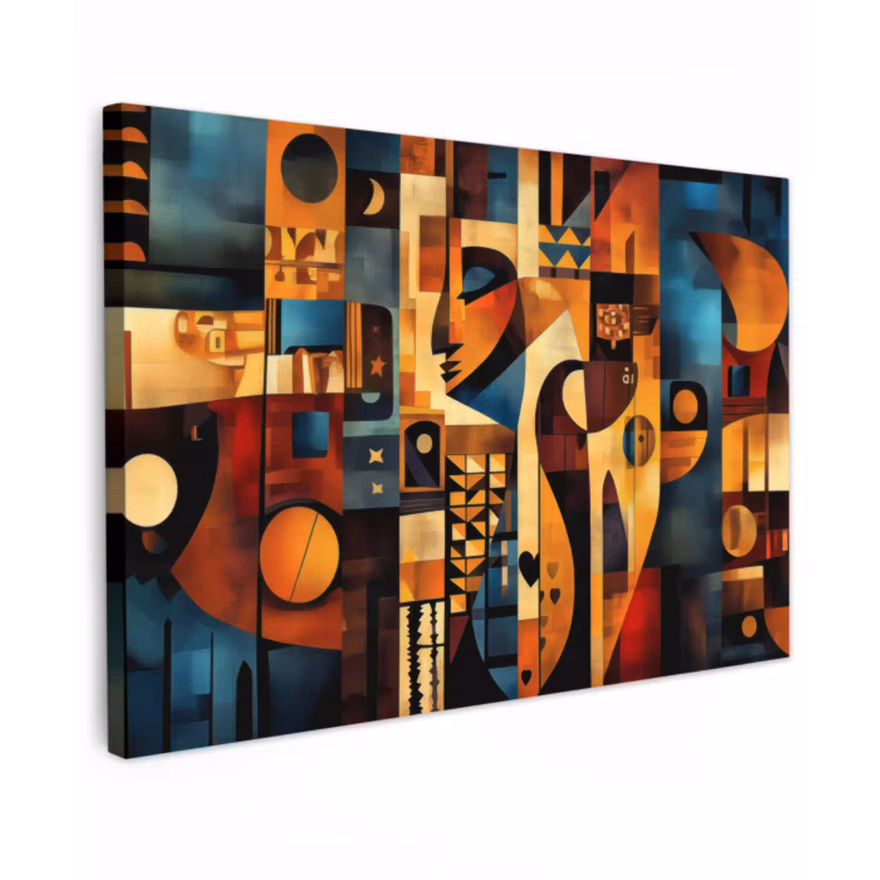 Figuren - Abstract - Symbolen Tuinposter op houten frame 2 cm dik klein -3d