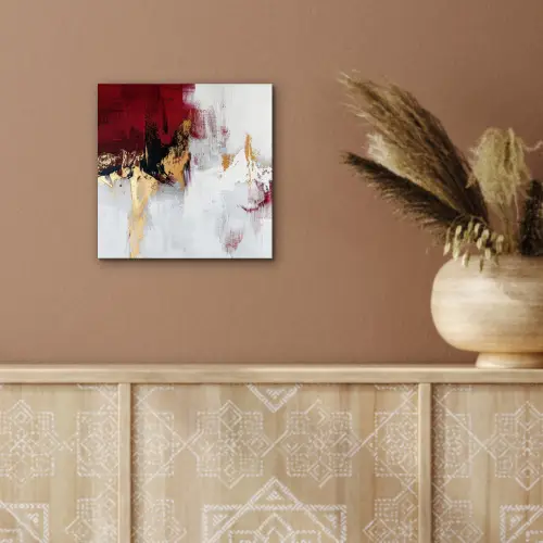 Rood - Marmer - Abstract - Goud - Modern aluminium wit klein -sfeer4