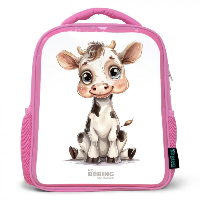 Baby koe Kinderrugzak - Roze middel -3d