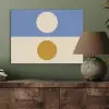 Cirkels - Symmetrisch - Wit - Blauw- Geel PET vilt klein -sfeer2