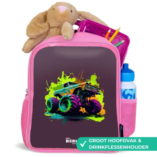 Neon Wheels Kinderrugzak - Roze middel -inhoud_NL