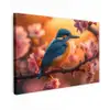 IJsvogel in de Bloesemtak Tuinposter op houten frame 2 cm dik klein -3d