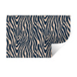 Zebra - Patroon - Blauw - Beige Muursticker klein 286 -3d