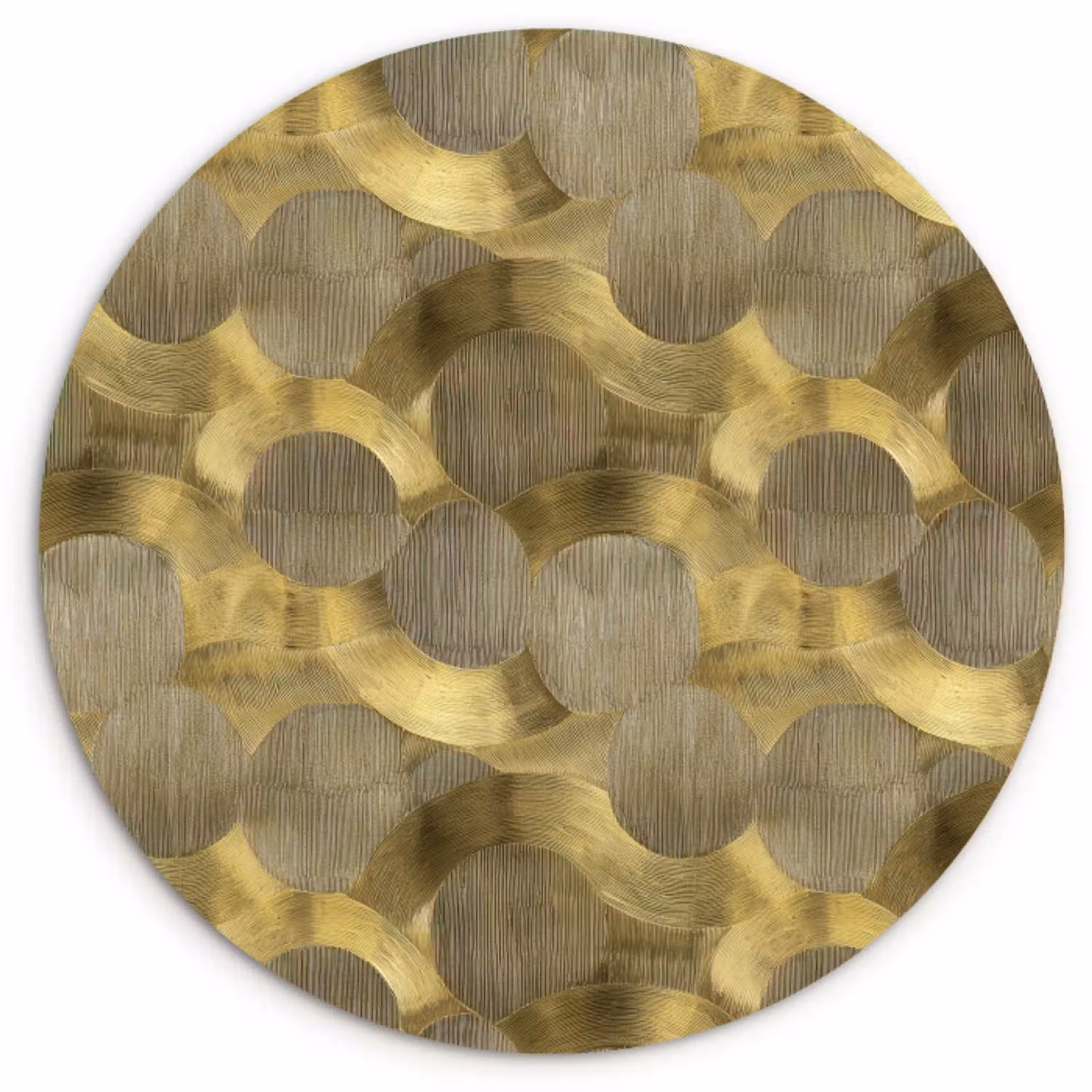 Modern - Geometrisch - Goud Wandcirkel kunststof plaat 5mm dik klein 188 -3d