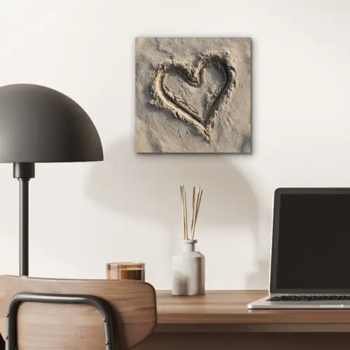Hartvorm - Getekend - Beige - Zand aluminium wit klein -sfeer5