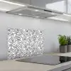 Lijnen - Zwart - Wit - Organisch keuken achterwand spatscherm klein 900 -3d_schuin