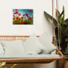 Klaprozen - Toscane - Zon - Rood - Blauw tuinposter los doek klein -sfeer7