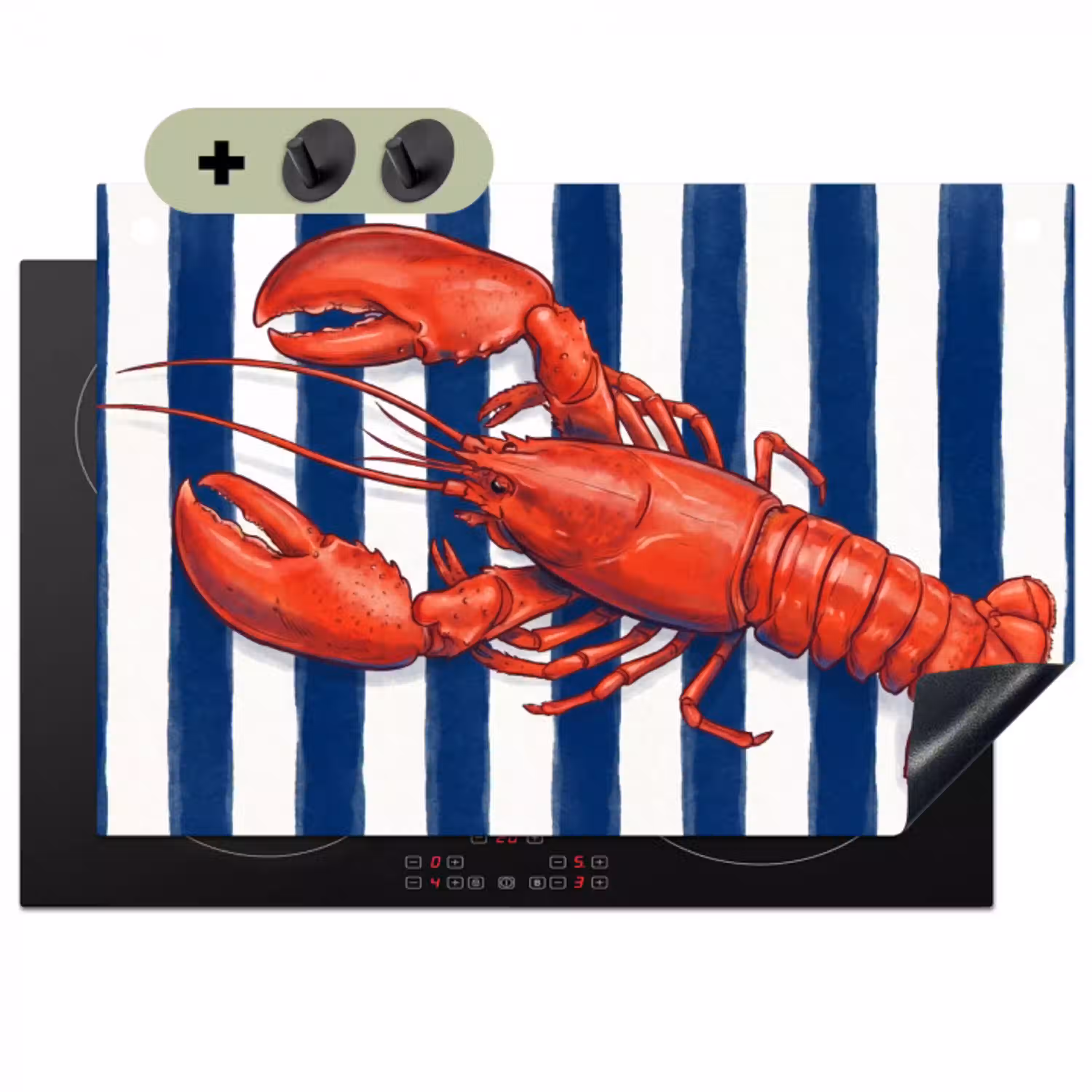 Schaaldier - Kreeft - Marine - Illustratie - Rood Inductie beschemer met haakjes klein -3d