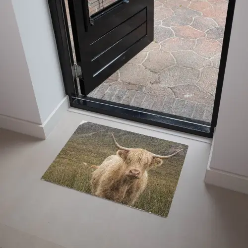 Schotse hooglander - Bergen - Grasveld Deurmat klein -sfeer5