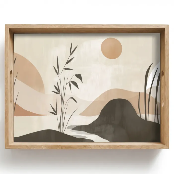 Japandi - Landschap - Beige Dienblad Rechthoek middel -z3d_shopping