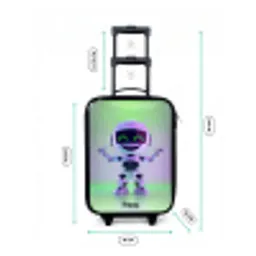 Robot met paars en groen licht Kinderkoffer - Zwart klein -productfoto_formaten