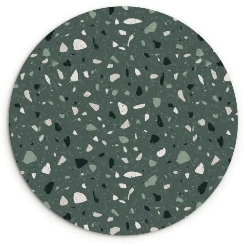 Terrazzo -  Patroon - Kleurrijk - Groen Wandcirkel plexiglas klein 852 -3d