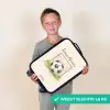 Voetbal in een goal Kinderkoffer - Zwart klein -sfeer4_NL