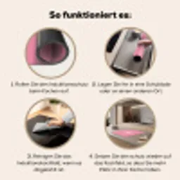 Roze - Gestreept - Belle Inductie beschermer vinyl 3mm middel -tsfeer9_DE