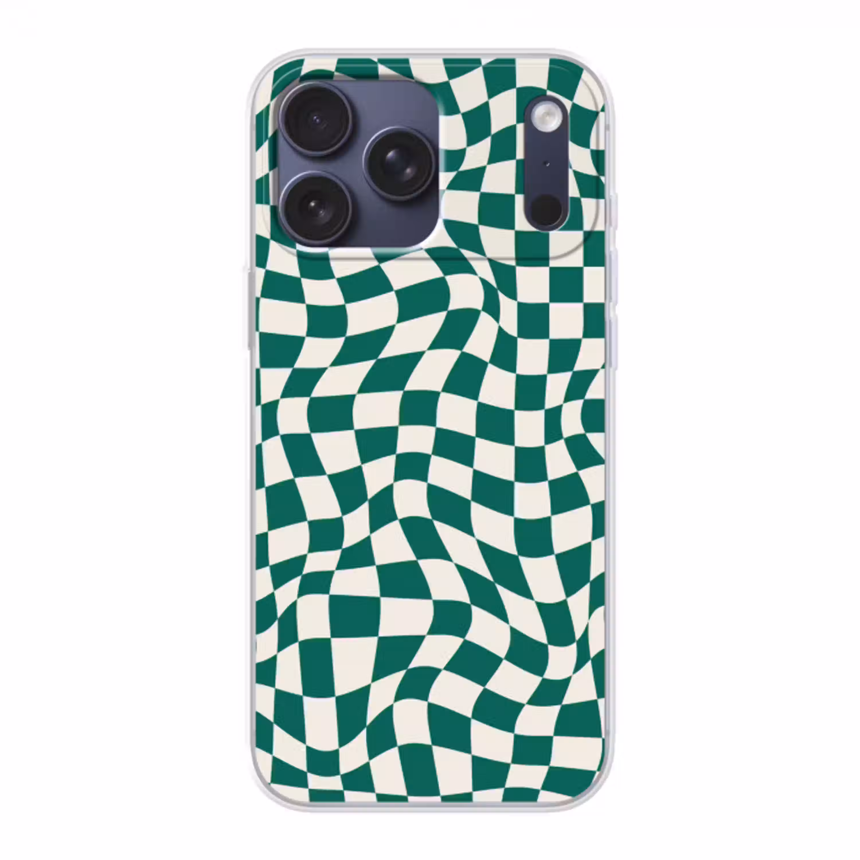 Golvende vakjes - Groen - Wit - Abstract Telefoonhoesje iPhone 17 Pro Max klein -3d