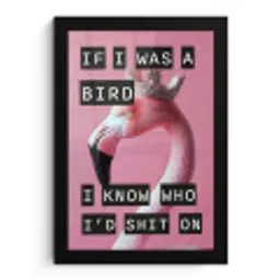Flamingo - Roze - Vogel - Decoratie fotolijst zwart zonder passe partout klein -3d