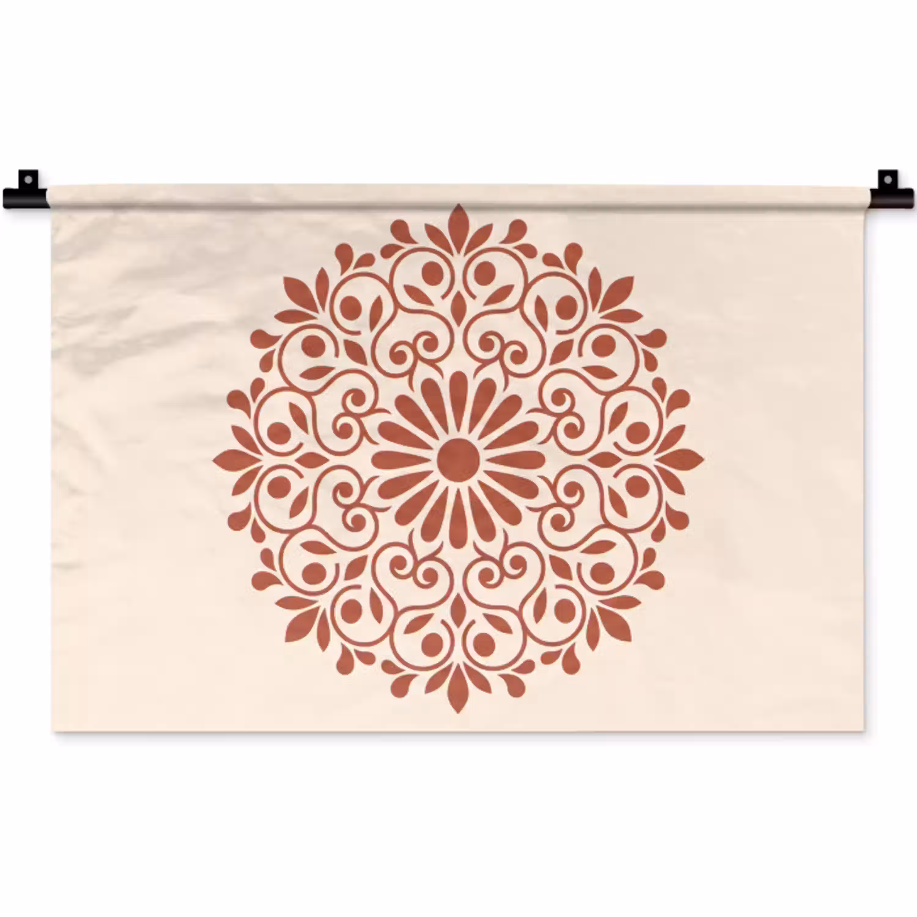 Decoratie - Cirkel - Symmetrisch - Modern - Roodbruin Wandkleed katoen klein -zz3d
