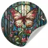 Vlinder - Roze - Bloemen - Bladeren Wandcirkel behangsticker klein -3d