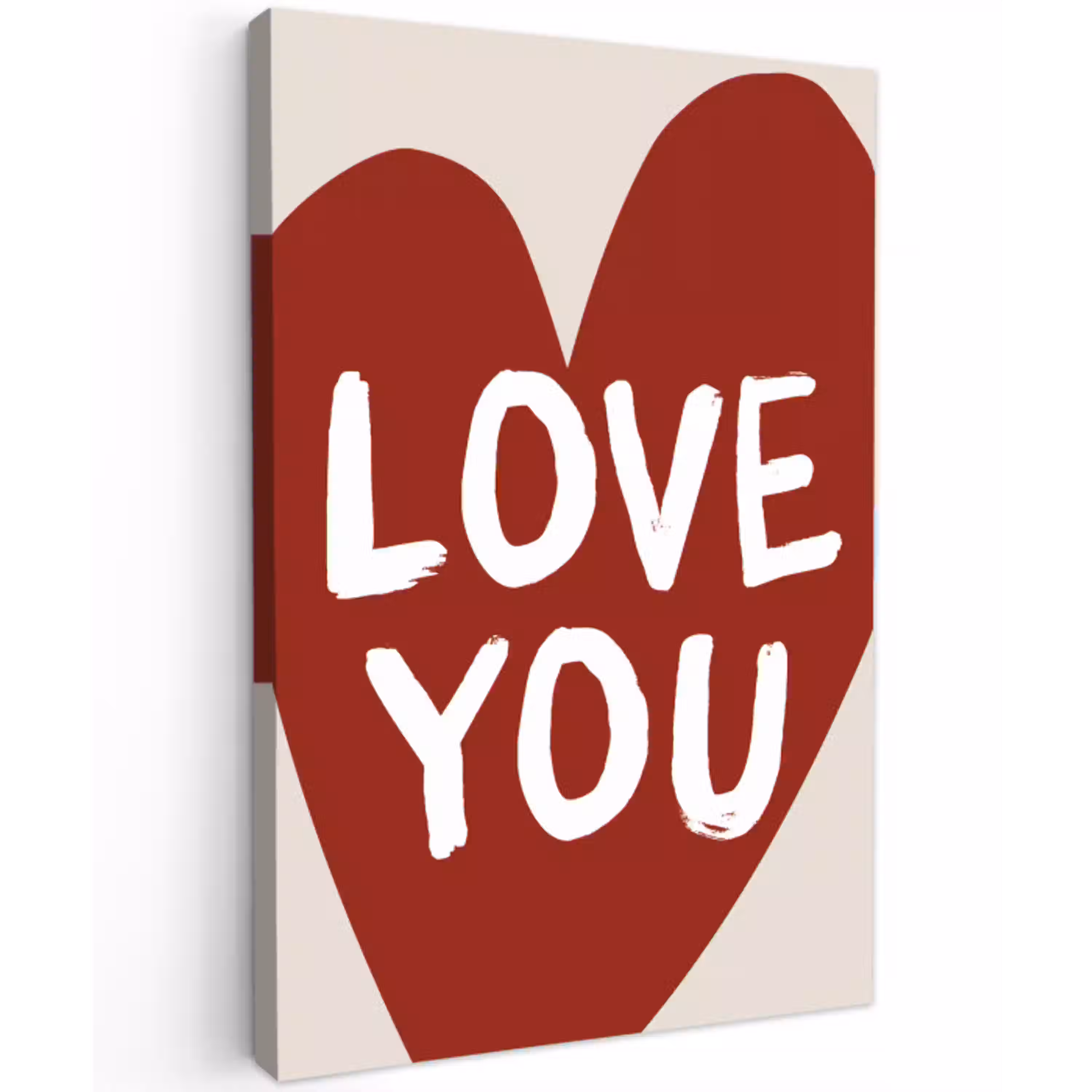 Loveyou - Hart - Rood canvas 2cm klein -z3d