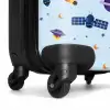 Ruimtevaart en buitenaards patroon op lichtblauw NBS - Handbagage koffer - Kinderen Unisex middel -wiel