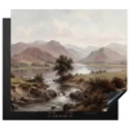 Berglandschap - Meer - Bergen - Vallei - Klassiek Inductie beschermer vinyl 3mm middel -3d