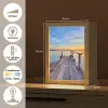 Water - Steiger - Vogels - Zonsondergang - Horizon Light Box met kabel (Tafellamp) klein -USP_NL
