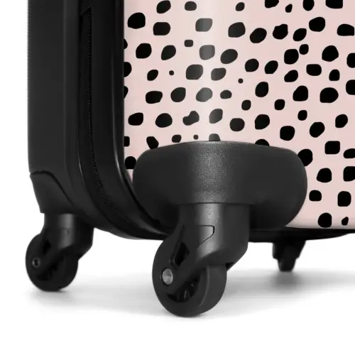 Dalmatiërpatroon op zachtroze NBS - Handbagage koffer - Kinderen Unisex middel -wiel