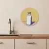 Glazen - Fles - Illustratie - Melk KitchenYeah - Keuken - Wandcirkel Forex klein -sfeer3