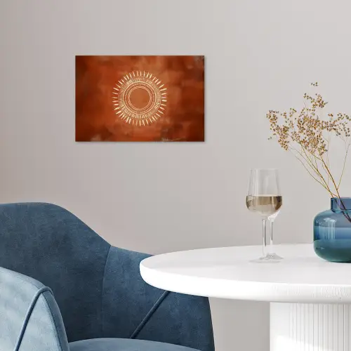 Abstract - Lijnen - Zonnestralen - Roodbruin poster papier klein -sfeer3